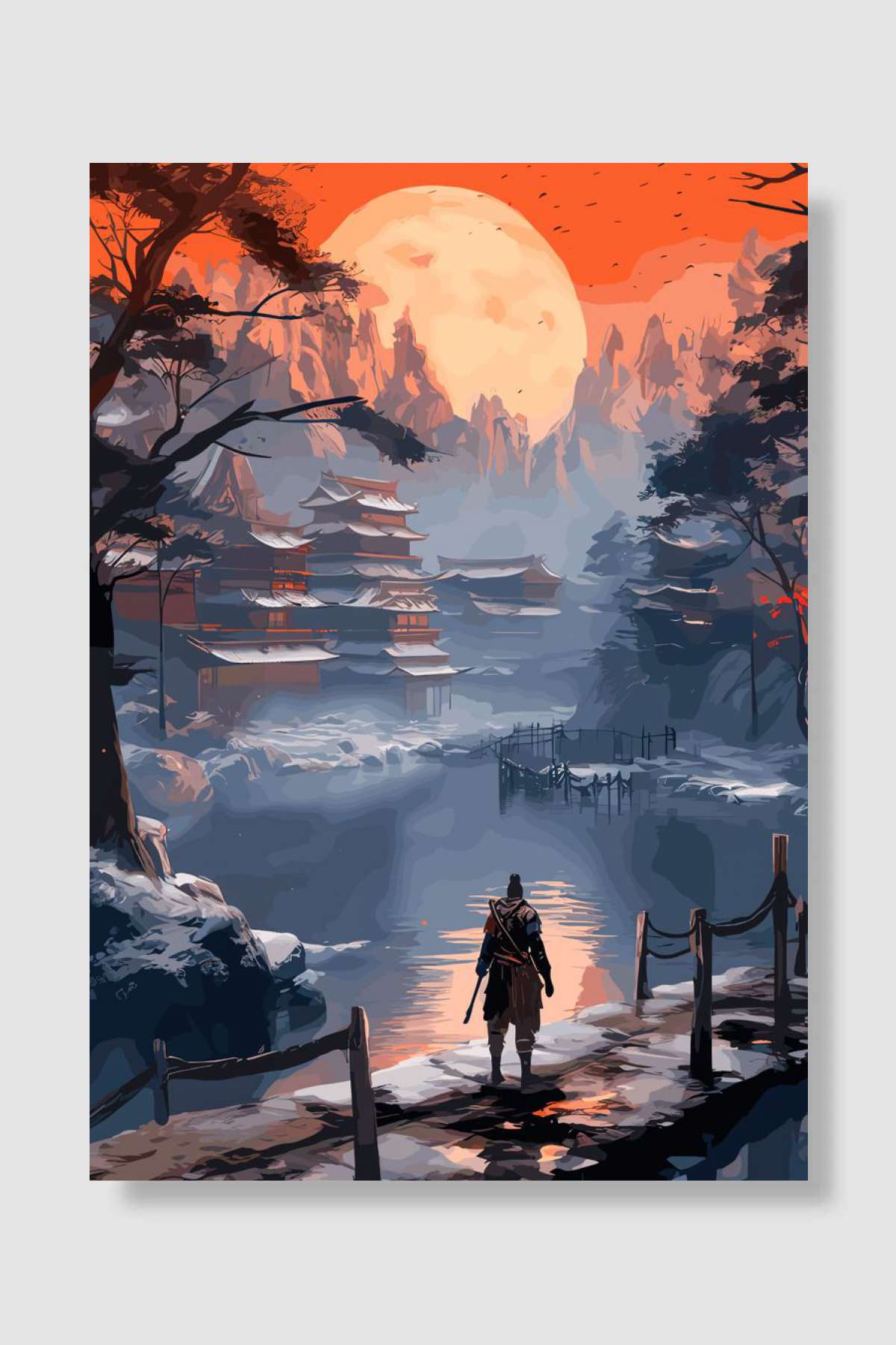 Sekiro The Wolf Samurai Oyun Poster Çerçevesiz Yüksek Kalite Oyun Afiş Duvar Poster