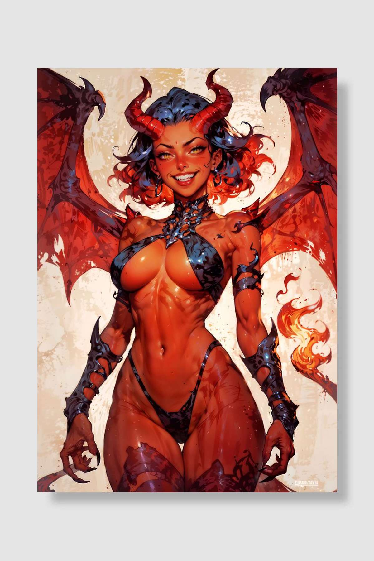 sexy dragon queen painting Oyun Poster Çerçevesiz Yüksek Kalite Oyun Afiş Duvar Poster - En İyi Fiyatlarla