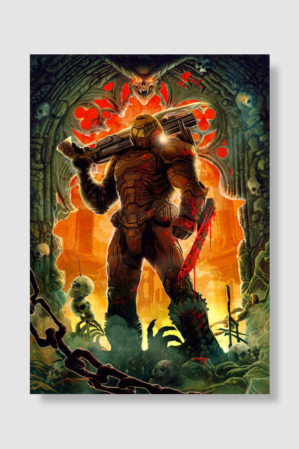DOOM has arrived Oyun Poster Çerçevesiz Yüksek Kalite Oyun Afiş Duvar Poster - En İyi Fiyatlarla