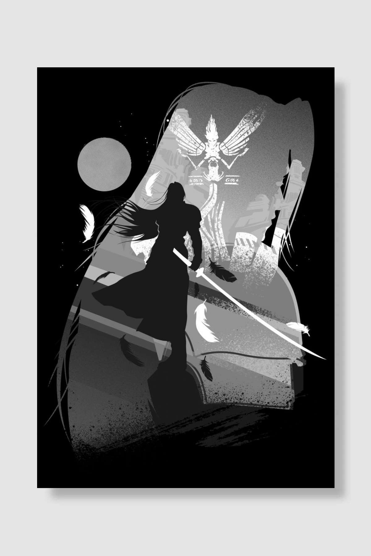 Villain Sephiroth Oyun Poster Çerçevesiz Yüksek Kalite Oyun Afiş Duvar Poster