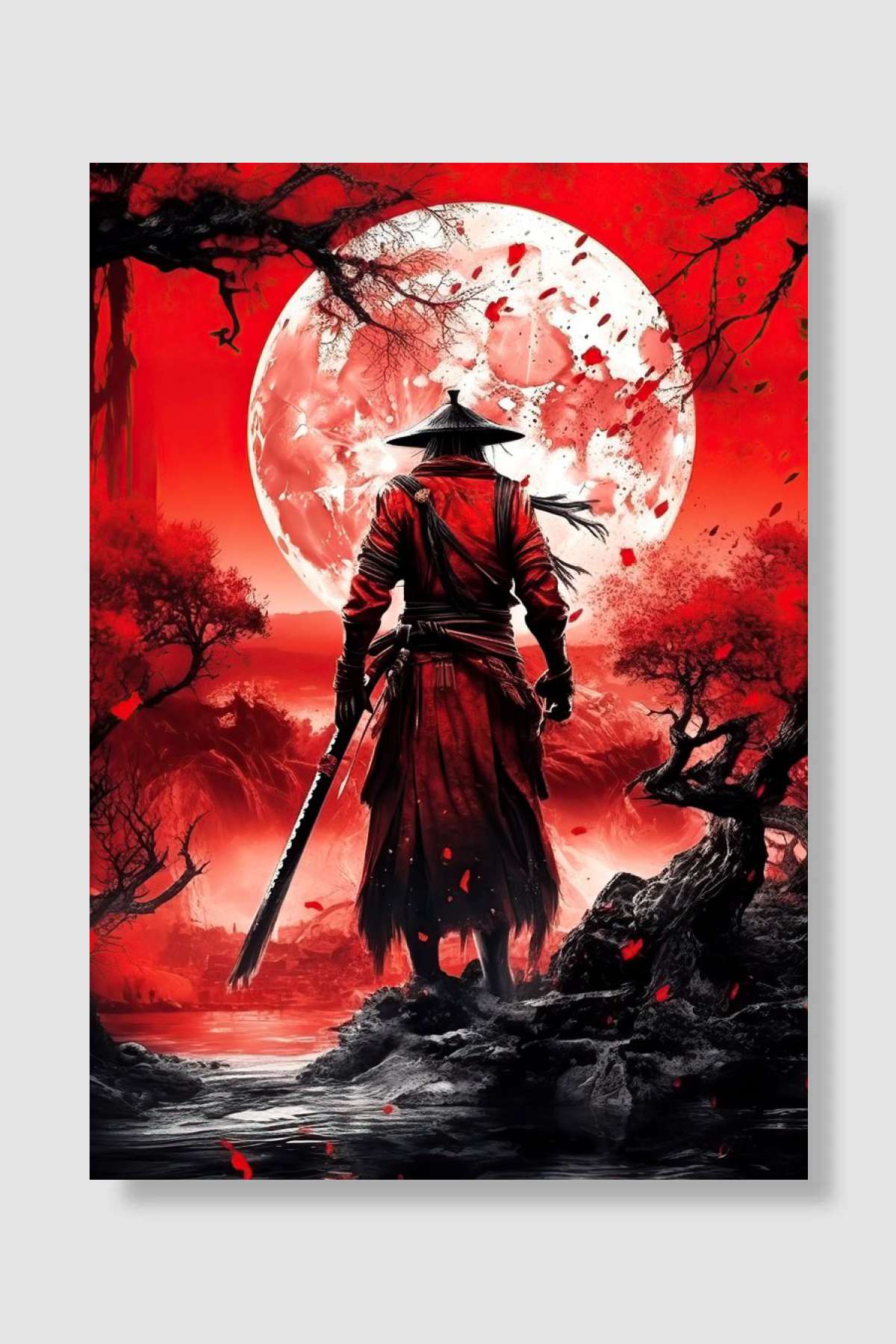 Samurai Oyun Poster Çerçevesiz Yüksek Kalite Oyun Afiş Duvar Poster