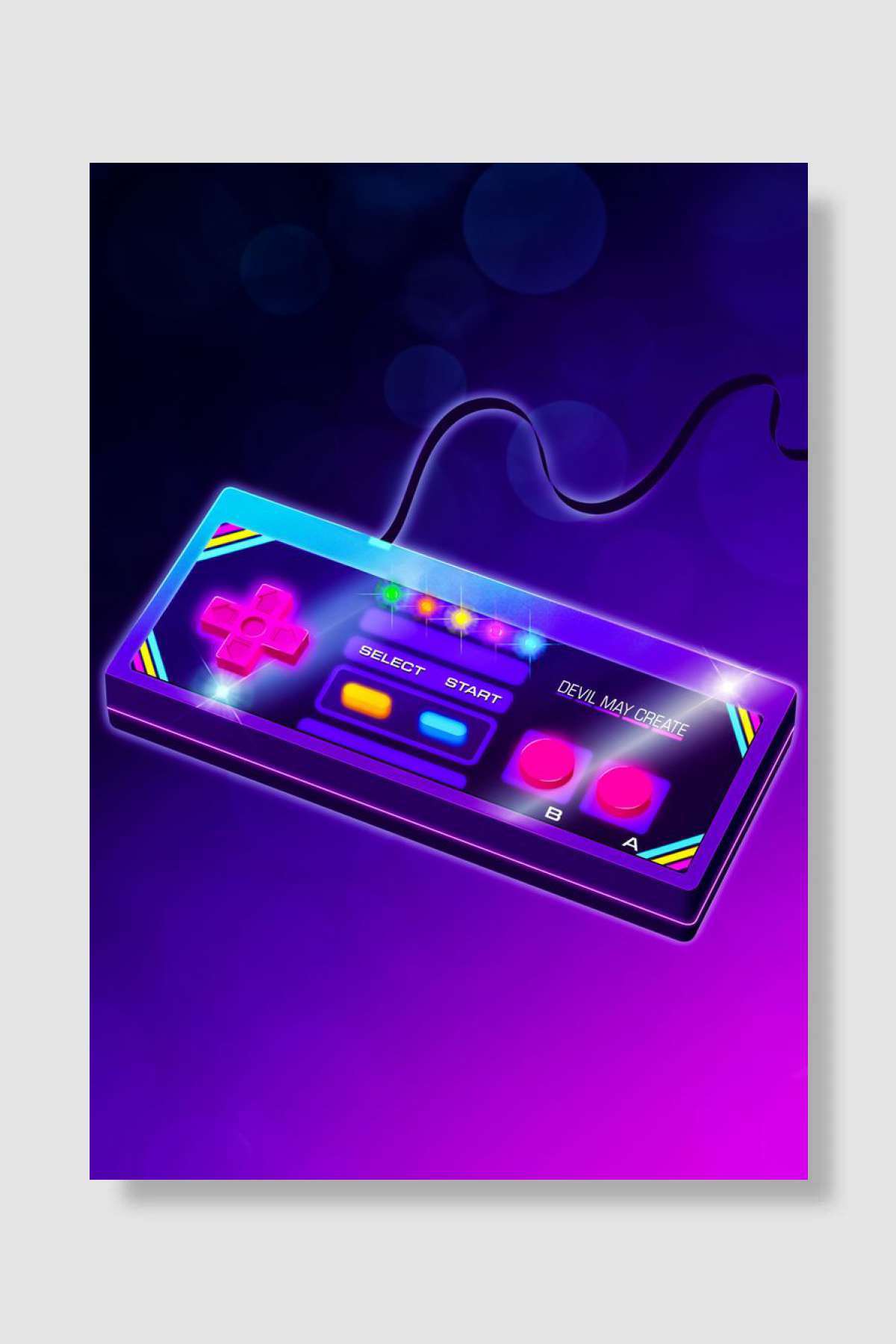 Nintendo NES Controller Oyun Poster Çerçevesiz Yüksek Kalite Oyun Afiş Duvar Poster