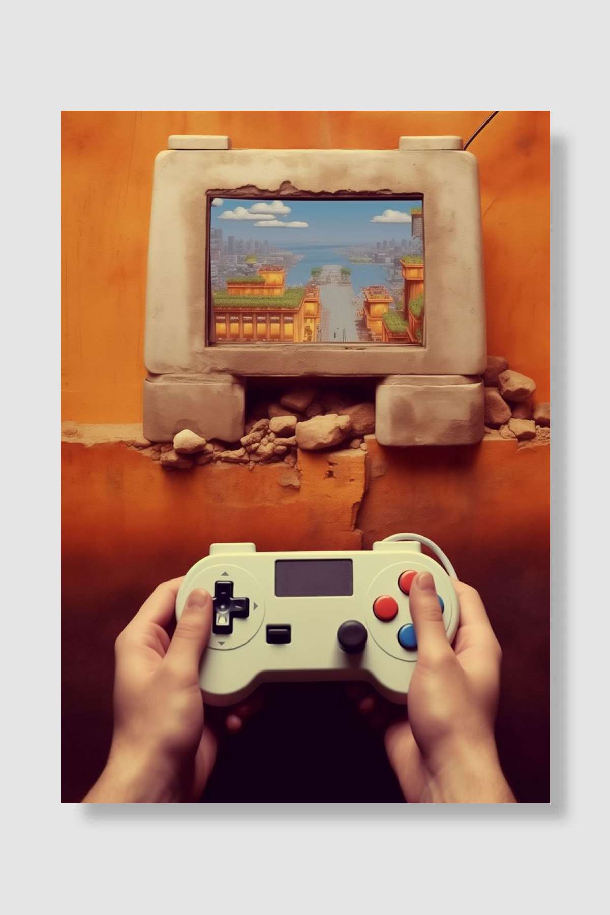 Old School Video Games Oyun Poster Çerçevesiz Yüksek Kalite Oyun Afiş Duvar Poster