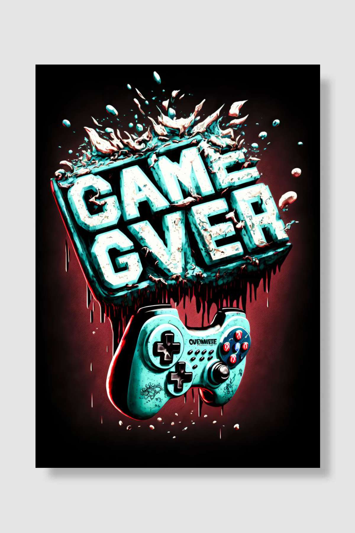 Game over Oyun Poster Çerçevesiz Yüksek Kalite Oyun Afiş Duvar Poster