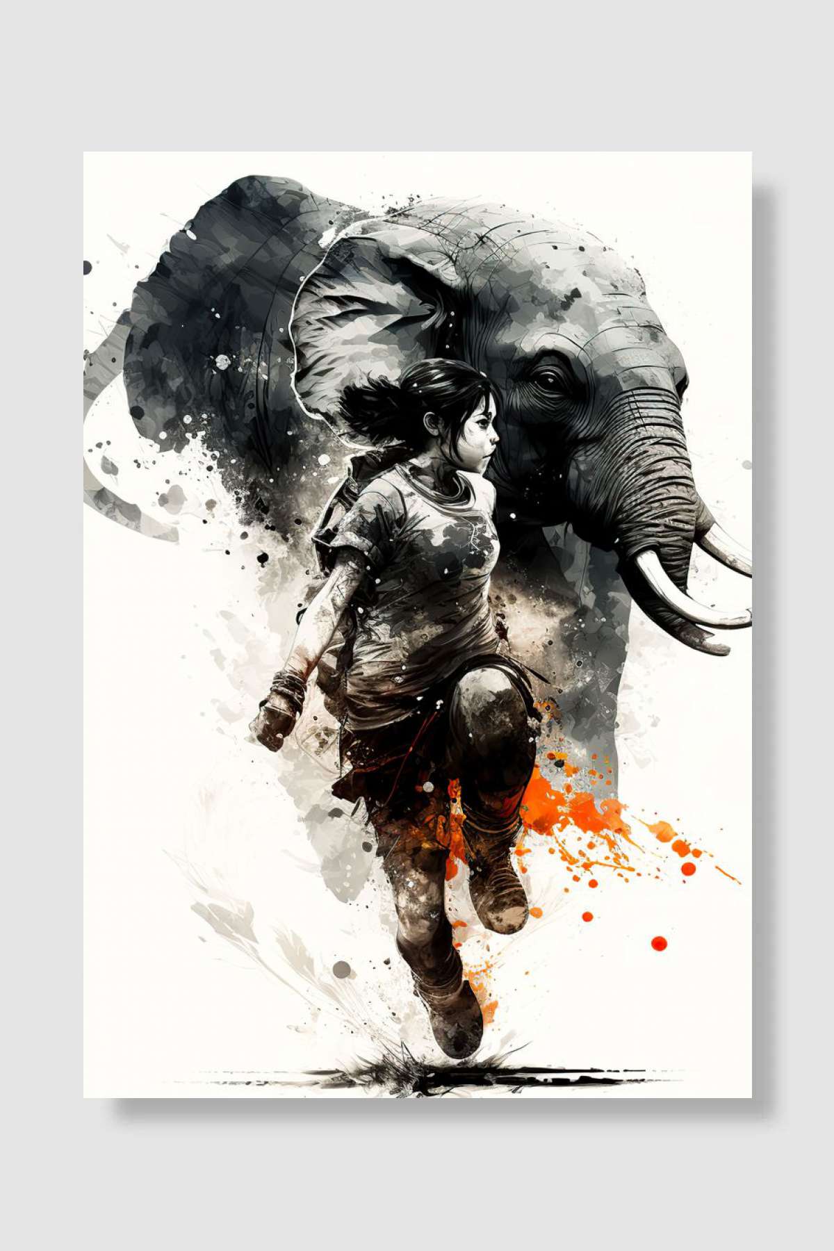Riding Elephant Oyun Poster Çerçevesiz Yüksek Kalite Oyun Afiş Duvar Poster