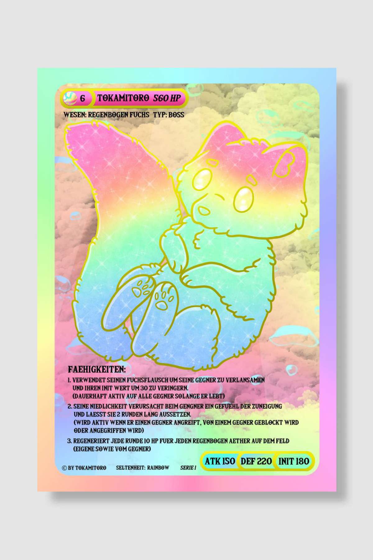 Rainbow Fuchs Tokamitoro Oyun Poster Çerçevesiz Yüksek Kalite Oyun Afiş Duvar Poster