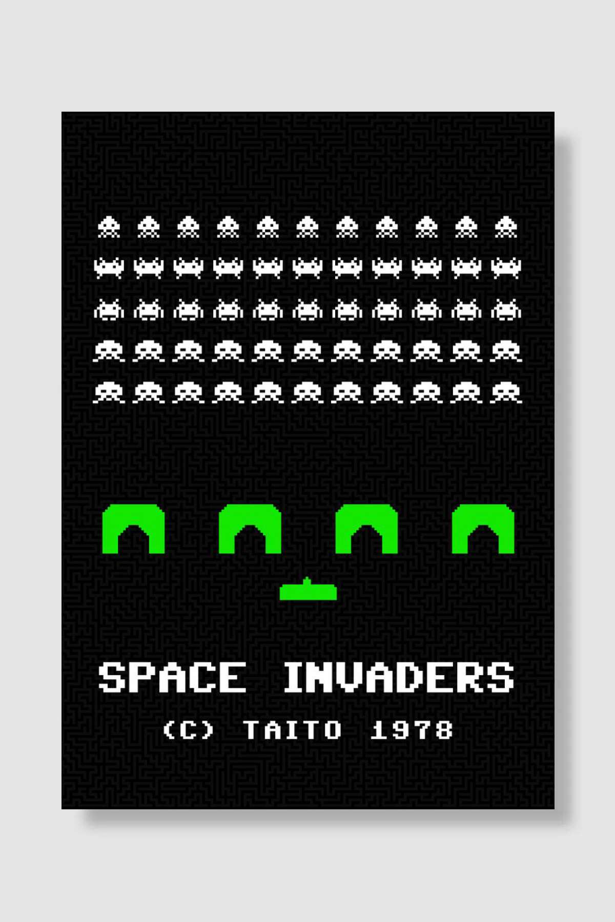 Space Invaders Oyun Poster Çerçevesiz Yüksek Kalite Oyun Afiş Duvar Poster