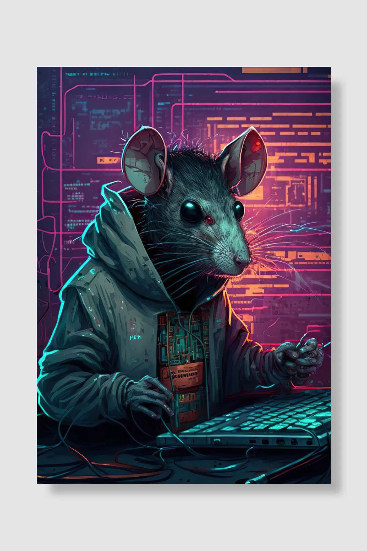 Mouse Cyberpunk Oyun Poster Çerçevesiz Yüksek Kalite Oyun Afiş Duvar Poster - En İyi Fiyatlarla