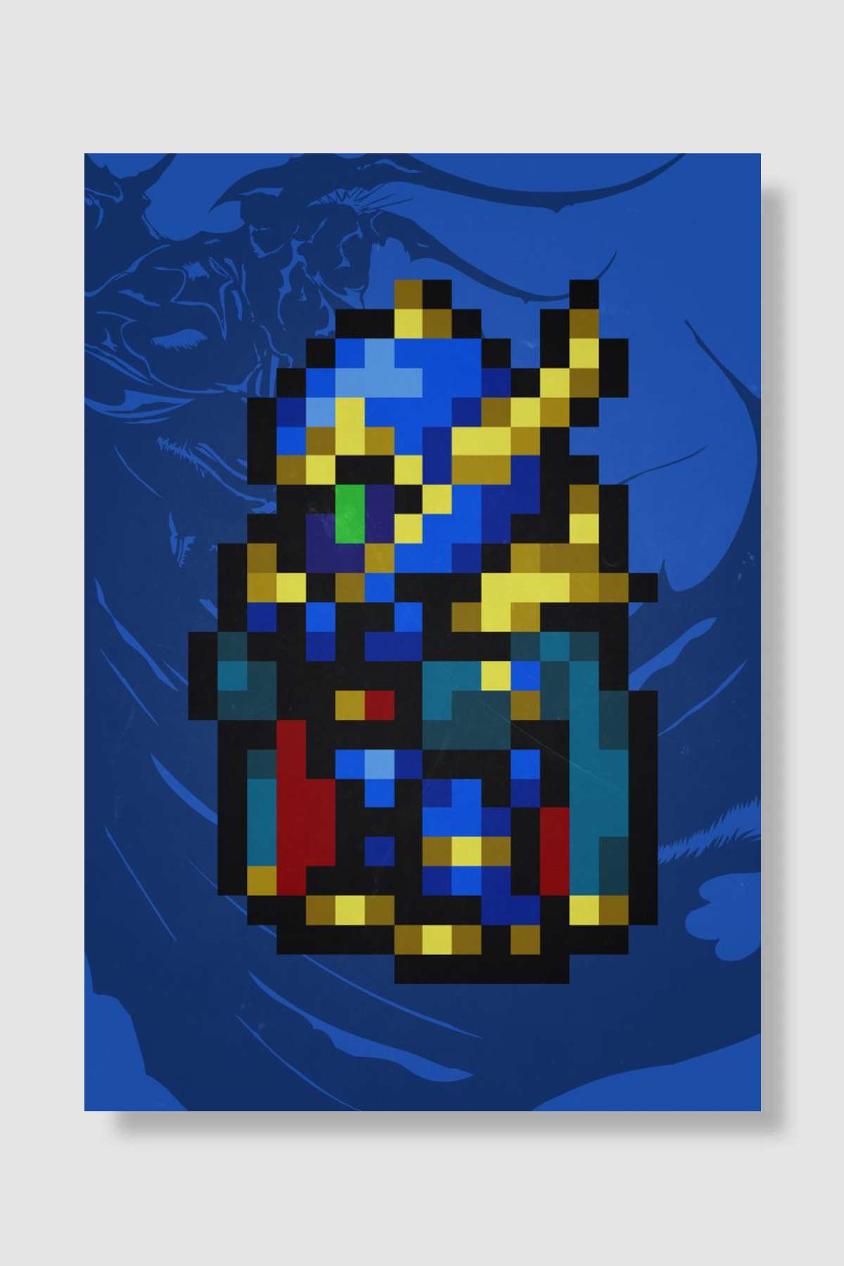 FF IV Golbez Pixel Sprite Oyun Poster Çerçevesiz Yüksek Kalite Oyun Afiş Duvar Poster
