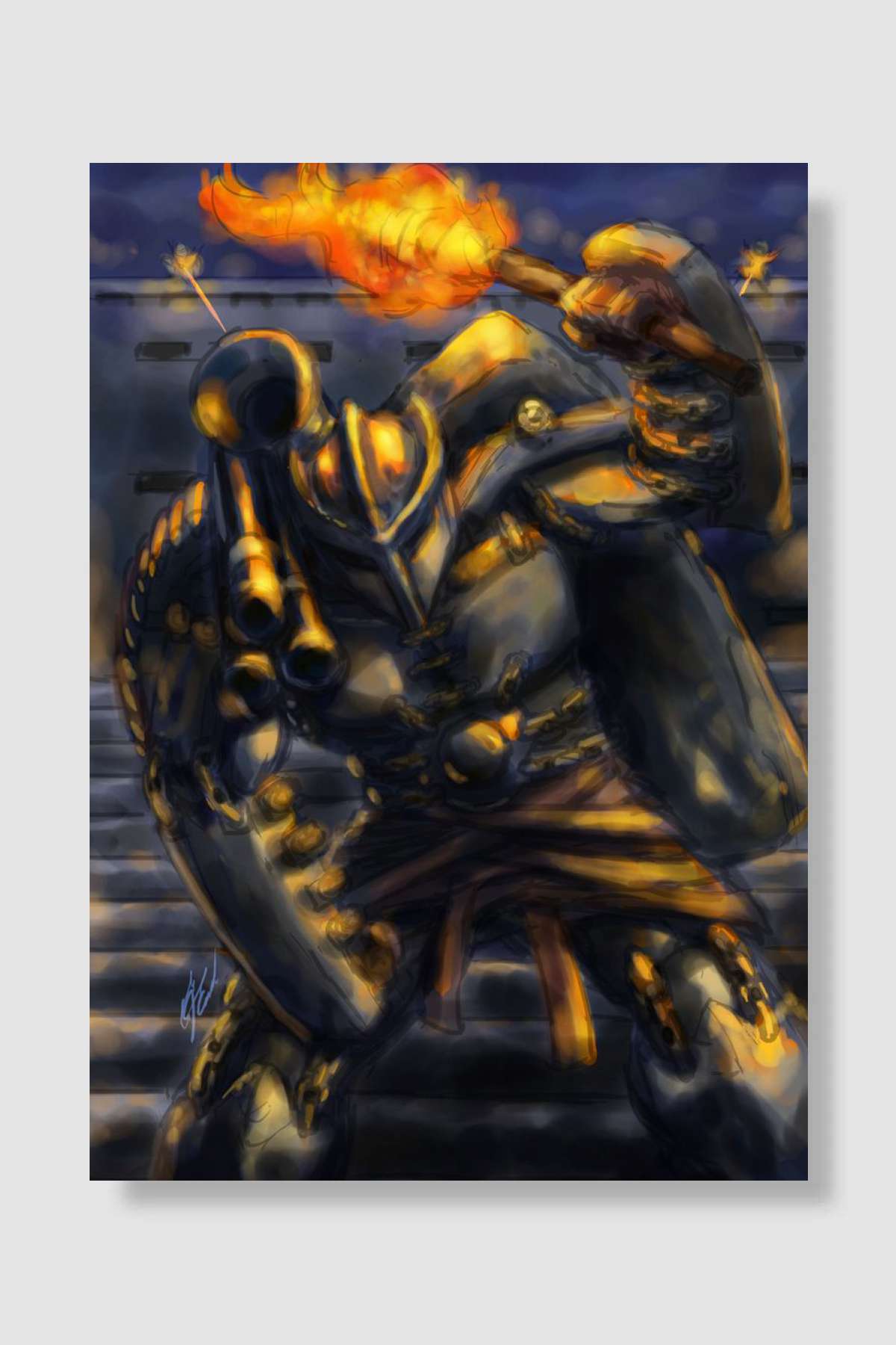 Retro Exoskeleton from the 1810 Mexican Independence Oyun Poster Çerçevesiz Yüksek Kalite Oyun Afiş Duvar Poster