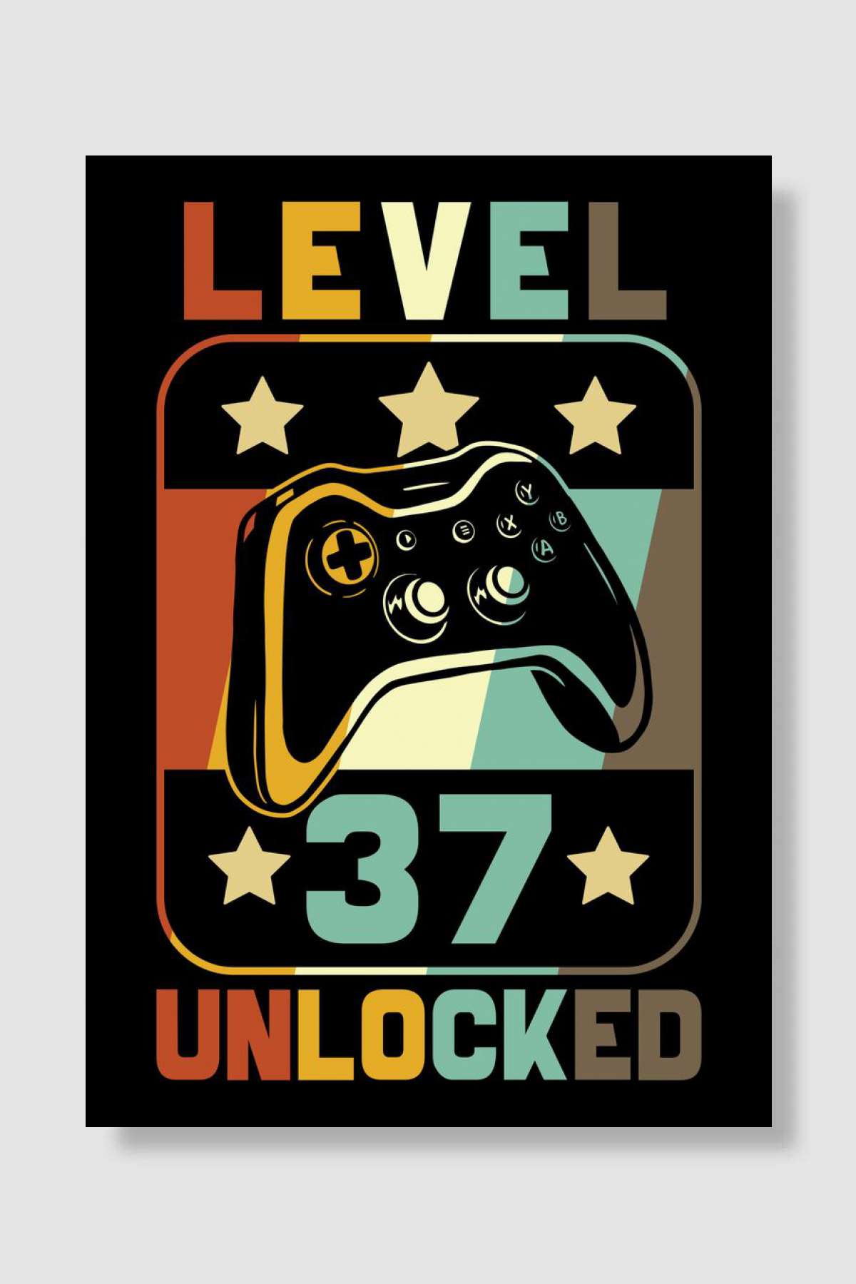 Level 37 Unlocked Oyun Poster Çerçevesiz Yüksek Kalite Oyun Afiş Duvar Poster