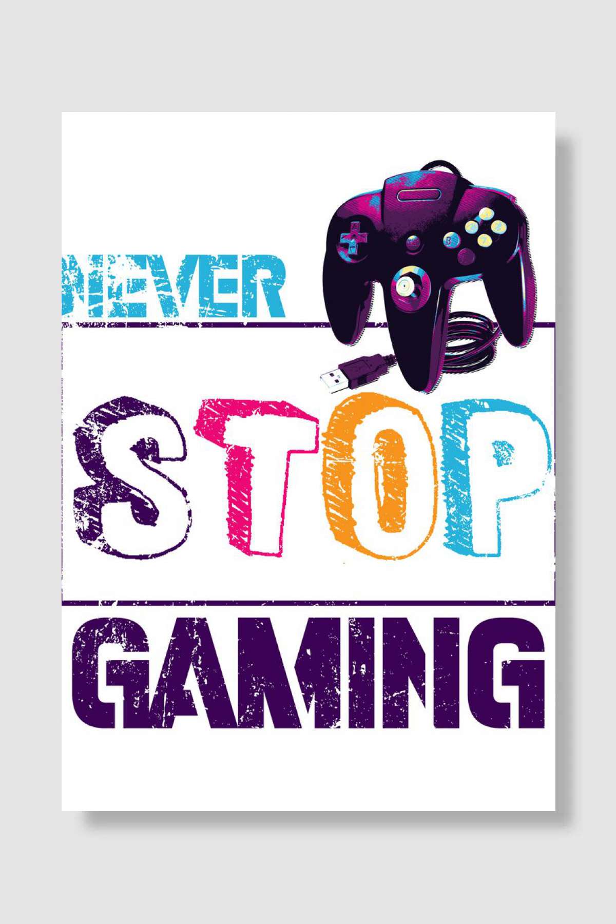 never stop gaming Oyun Poster Çerçevesiz Yüksek Kalite Oyun Afiş Duvar Poster