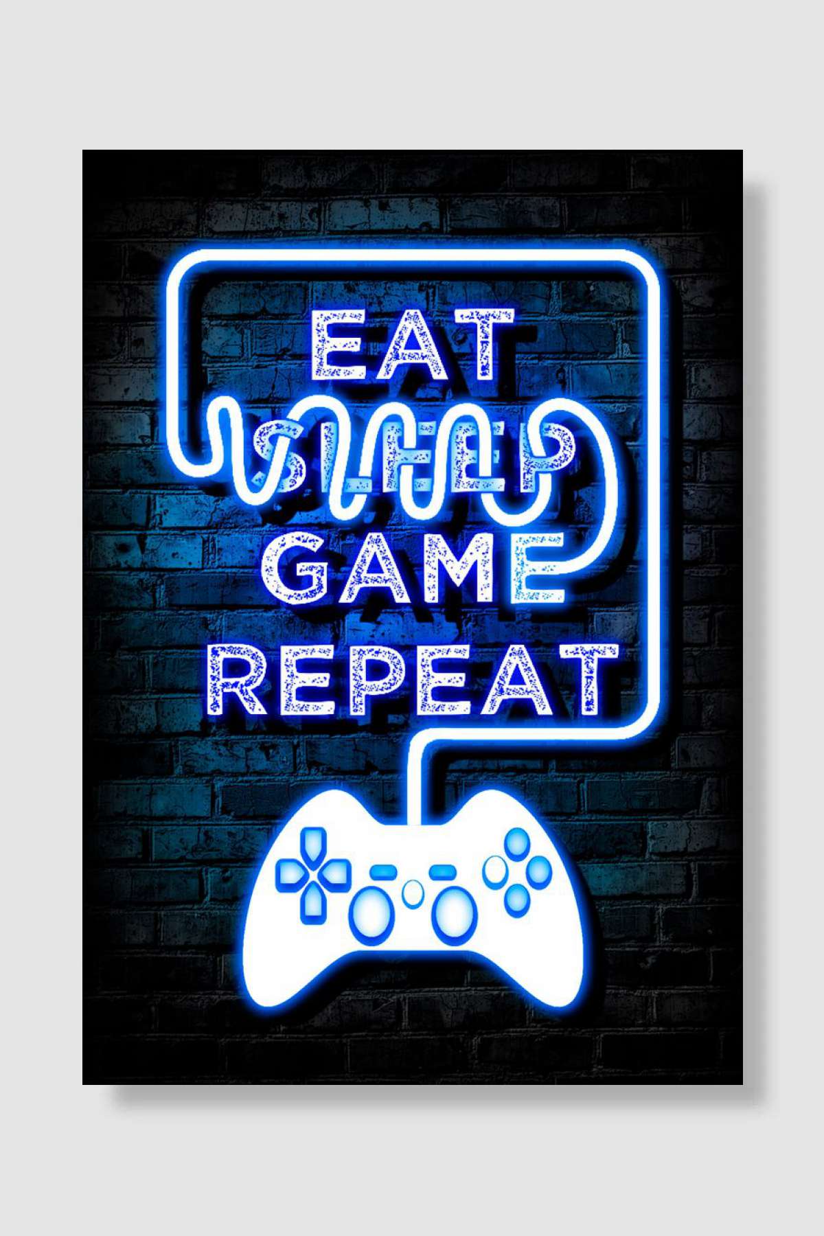 Eat Sleep Game Repeat Oyun Poster Çerçevesiz Yüksek Kalite Oyun Afiş Duvar Poster