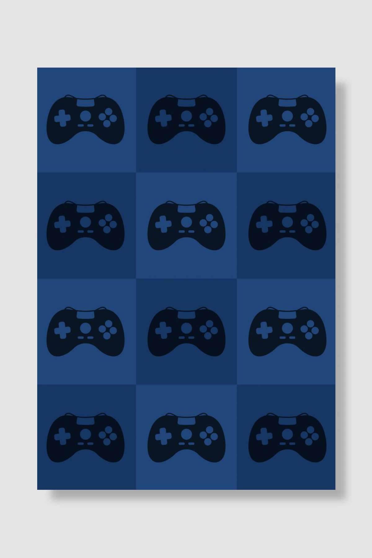 Gamer Controllers Blue Oyun Poster Çerçevesiz Yüksek Kalite Oyun Afiş Duvar Poster
