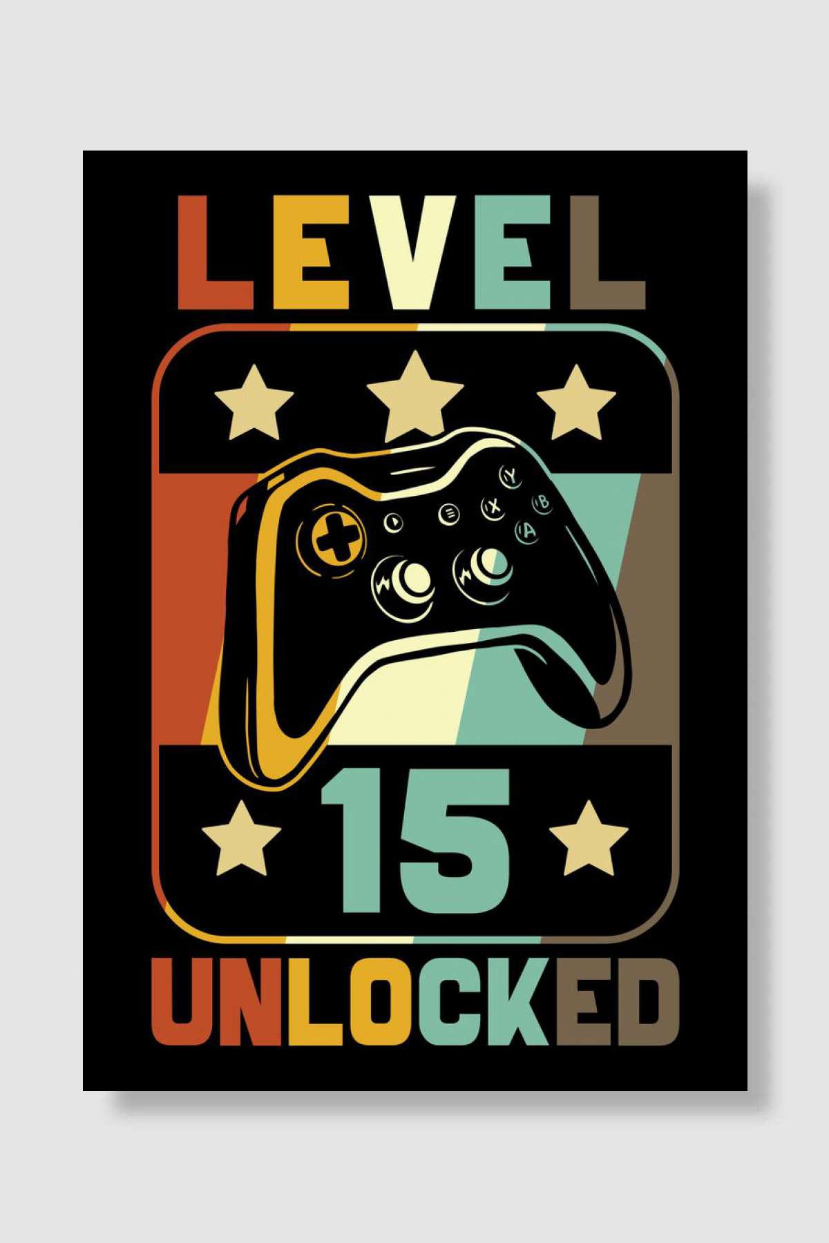 Level 15 Unlocked Oyun Poster Çerçevesiz Yüksek Kalite Oyun Afiş Duvar Poster