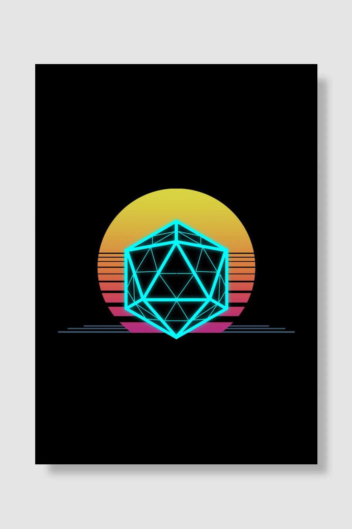 Hexagon Sunset Geometry Oyun Poster Çerçevesiz Yüksek Kalite Oyun Afiş Duvar Poster