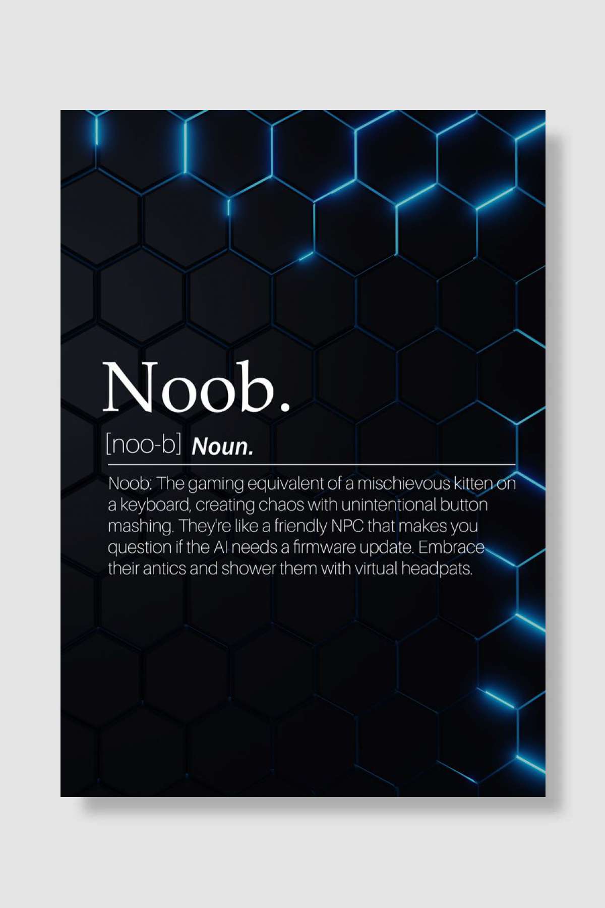 Noob word definition Oyun Poster Çerçevesiz Yüksek Kalite Oyun Afiş Duvar Poster