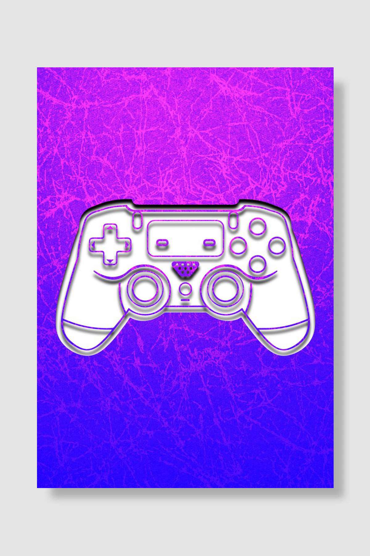 Purple Gamer Controller Oyun Poster Çerçevesiz Yüksek Kalite Oyun Afiş Duvar Poster