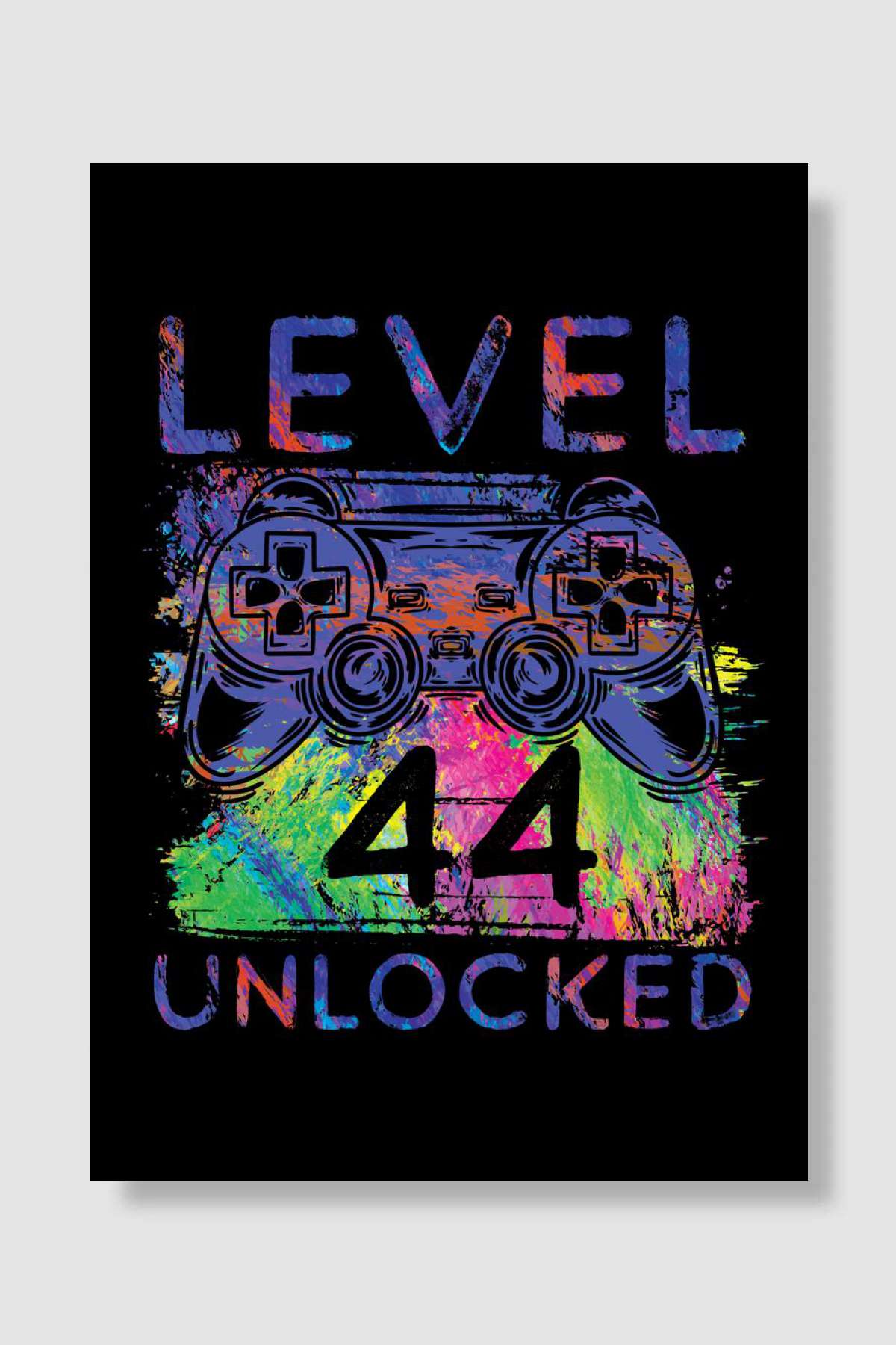 Colorful gamer level 44 Oyun Poster Çerçevesiz Yüksek Kalite Oyun Afiş Duvar Poster