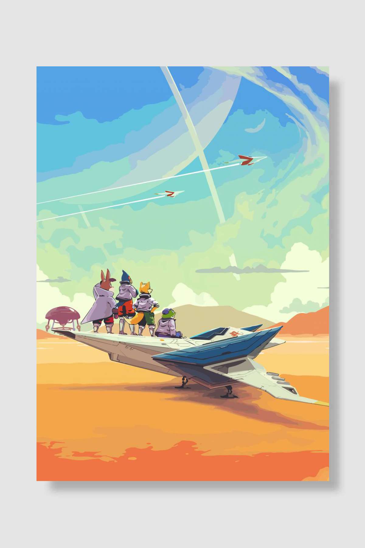 Star Fox Oyun Poster Çerçevesiz Yüksek Kalite Oyun Afiş Duvar Poster