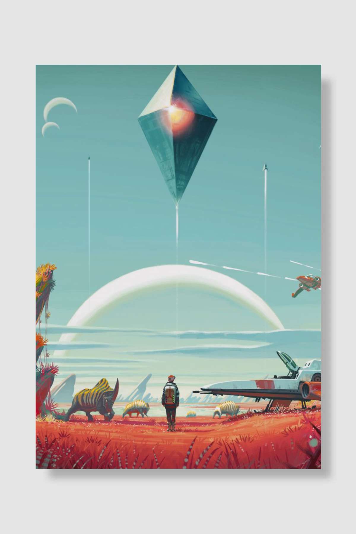 no Mans sky Oyun Poster Çerçevesiz Yüksek Kalite Oyun Afiş Duvar Poster