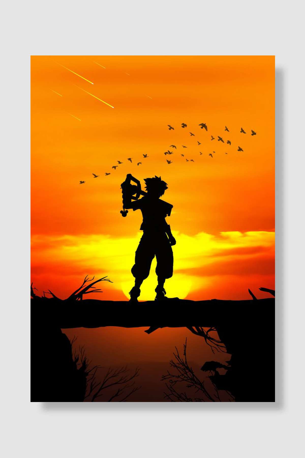 Sora Kingdom Hearts Poster Oyun Poster Çerçevesiz Yüksek Kalite Oyun Afiş Duvar Poster