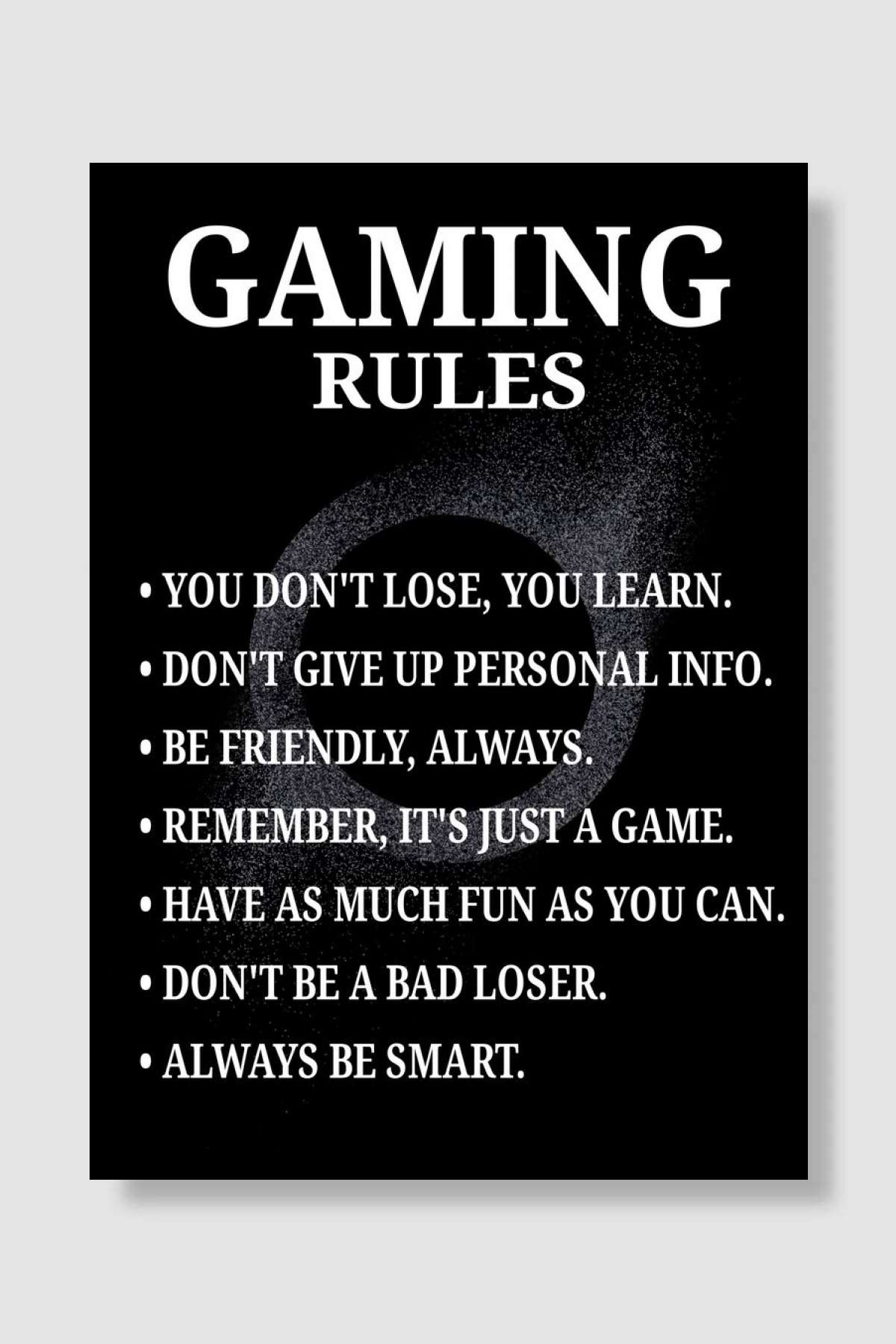 Gaming Rules Oyun Poster Çerçevesiz Yüksek Kalite Oyun Afiş Duvar Poster