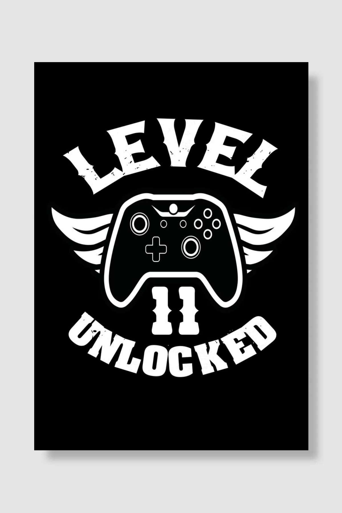 Level 11 Unlocked 11th Oyun Poster Çerçevesiz Yüksek Kalite Oyun Afiş Duvar Poster