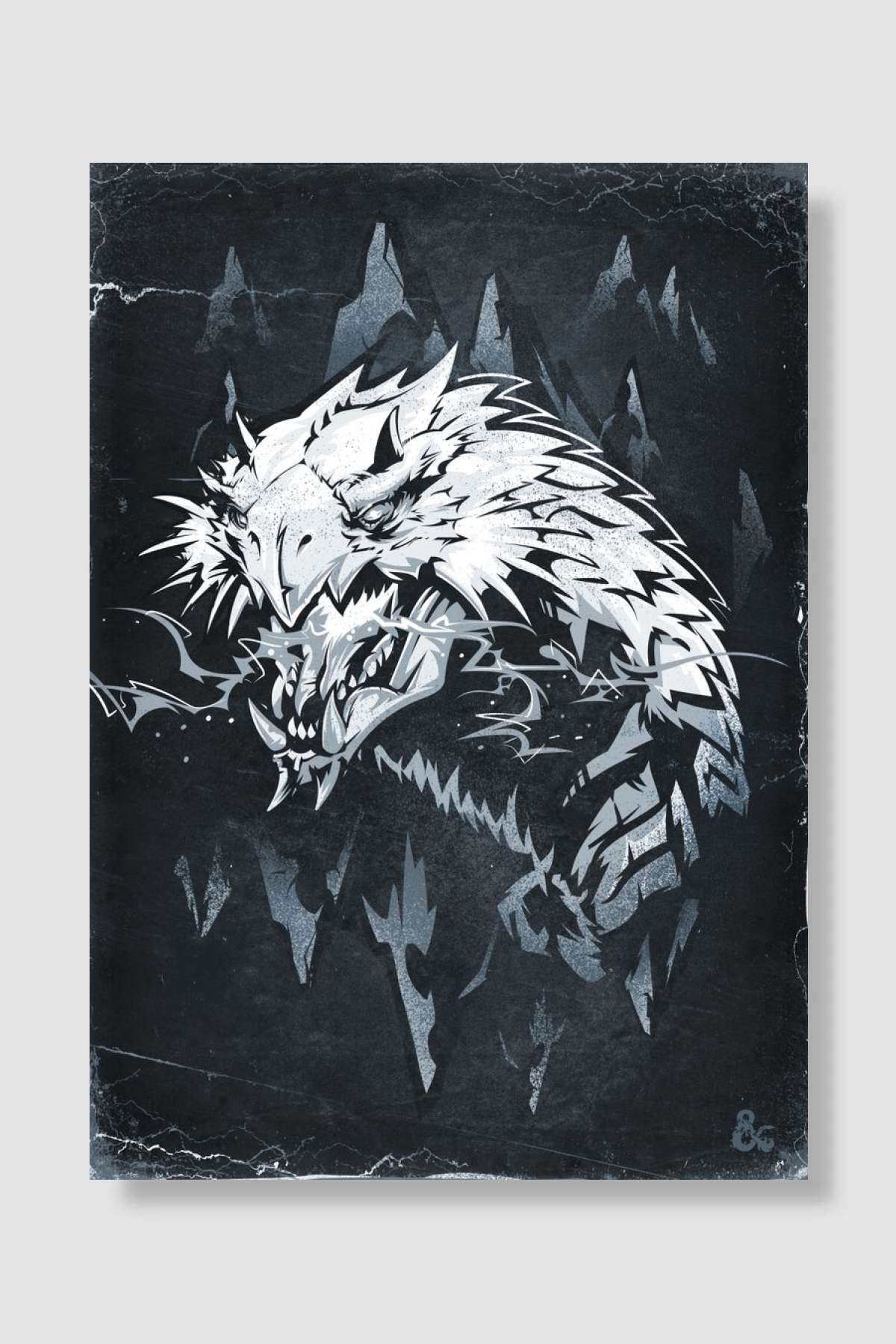 White Dragon Head Oyun Poster Çerçevesiz Yüksek Kalite Oyun Afiş Duvar Poster