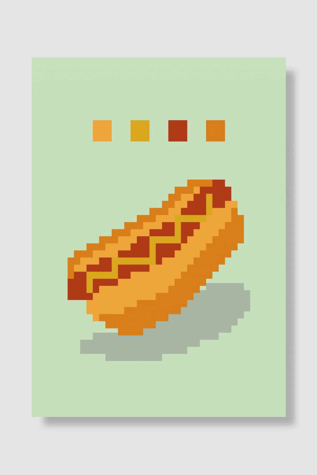Pixel Hot dog Oyun Poster Çerçevesiz Yüksek Kalite Oyun Afiş Duvar Poster