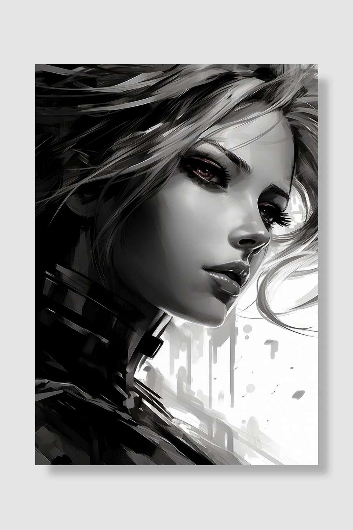 Anime Character Sketch Oyun Poster Çerçevesiz Yüksek Kalite Oyun Afiş Duvar Poster