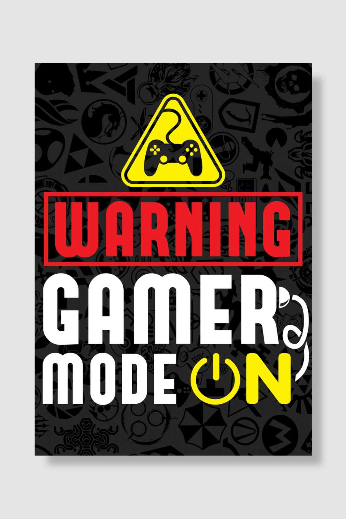 Warning Gamer Mode ON Oyun Poster Çerçevesiz Yüksek Kalite Oyun Afiş Duvar Poster