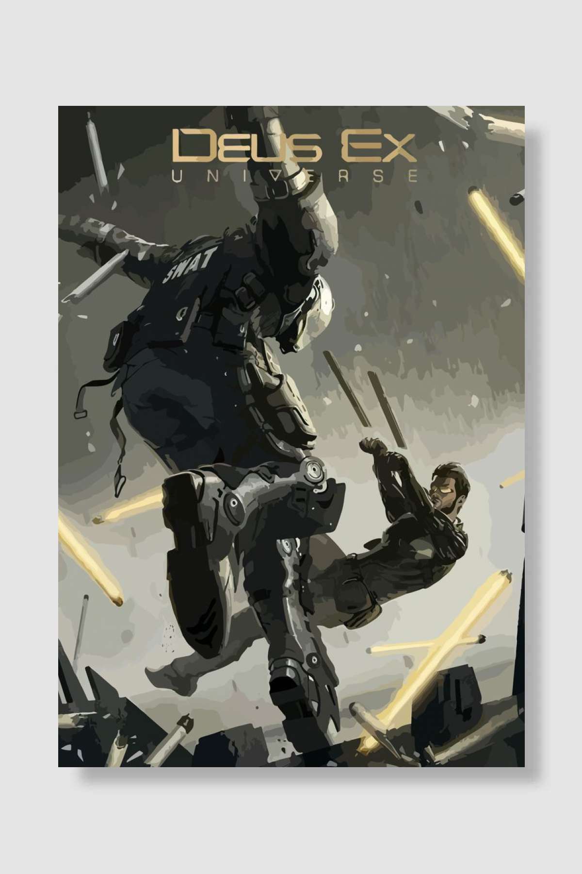 Deus Ex Oyun Poster Çerçevesiz Yüksek Kalite Oyun Afiş Duvar Poster