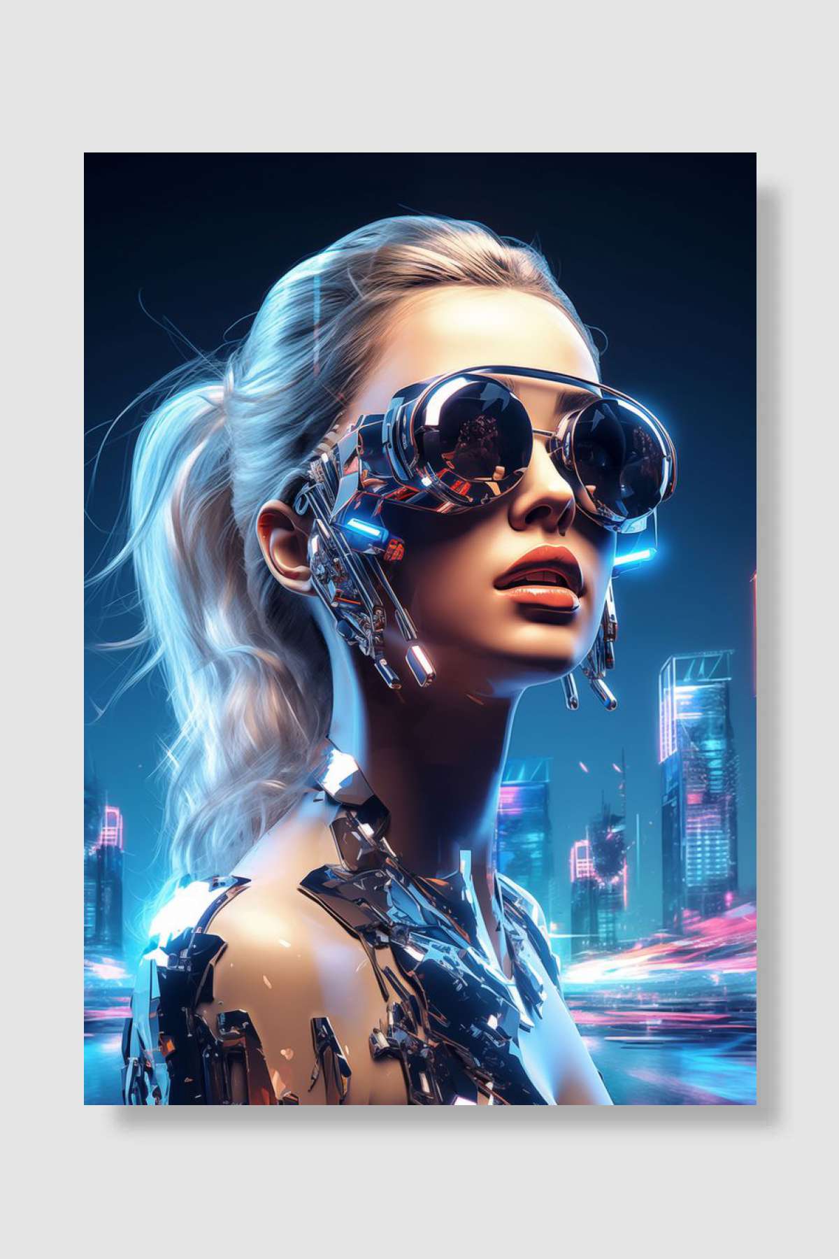 Cyber Girl Game Oyun Poster Çerçevesiz Yüksek Kalite Oyun Afiş Duvar Poster
