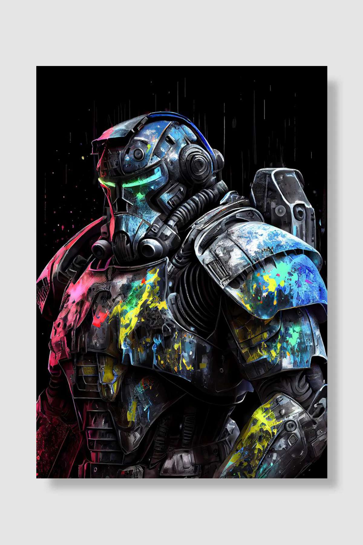 Power Armor Oyun Poster Çerçevesiz Yüksek Kalite Oyun Afiş Duvar Poster