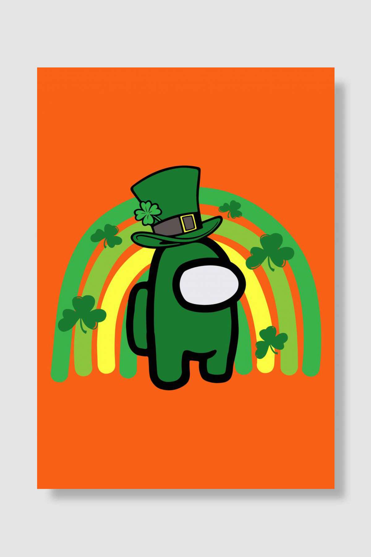 Among us St Patrick s day Oyun Poster Çerçevesiz Yüksek Kalite Oyun Afiş Duvar Poster