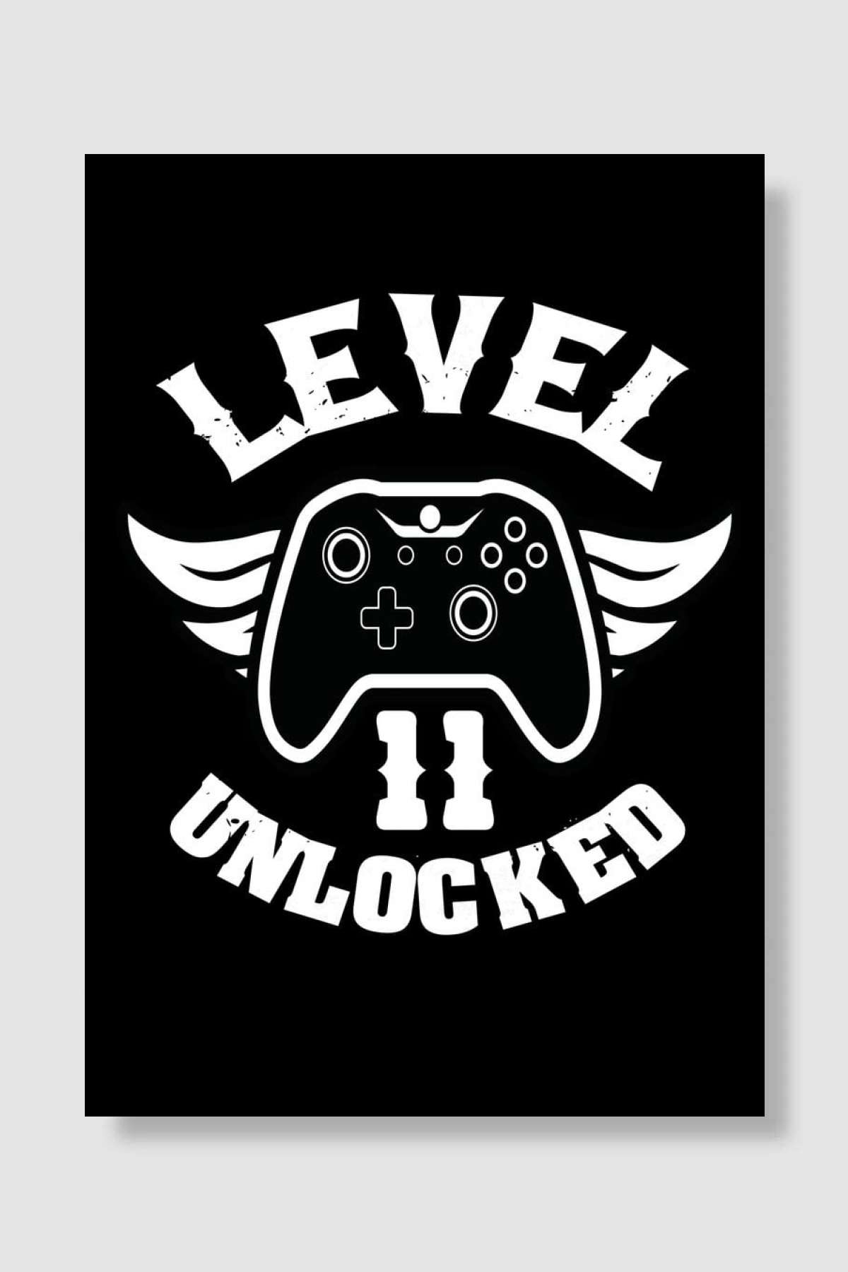 Level 11 Unlocked 11th Oyun Poster Çerçevesiz Yüksek Kalite Oyun Afiş Duvar Poster