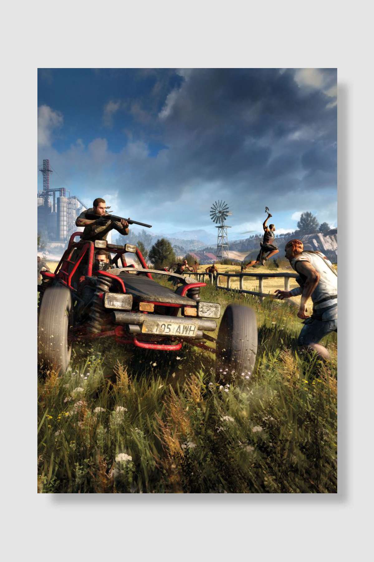 Zombie drive by shooting Oyun Poster Çerçevesiz Yüksek Kalite Oyun Afiş Duvar Poster