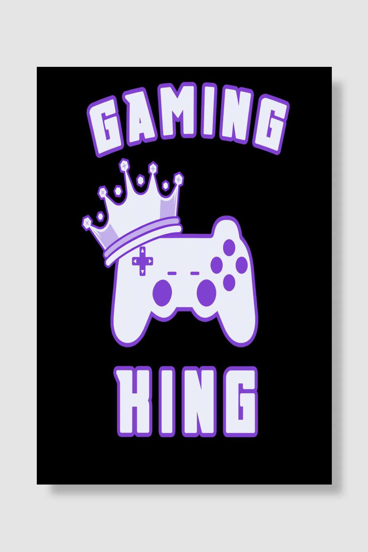 Gaming King with Gamepad Oyun Poster Çerçevesiz Yüksek Kalite Oyun Afiş Duvar Poster