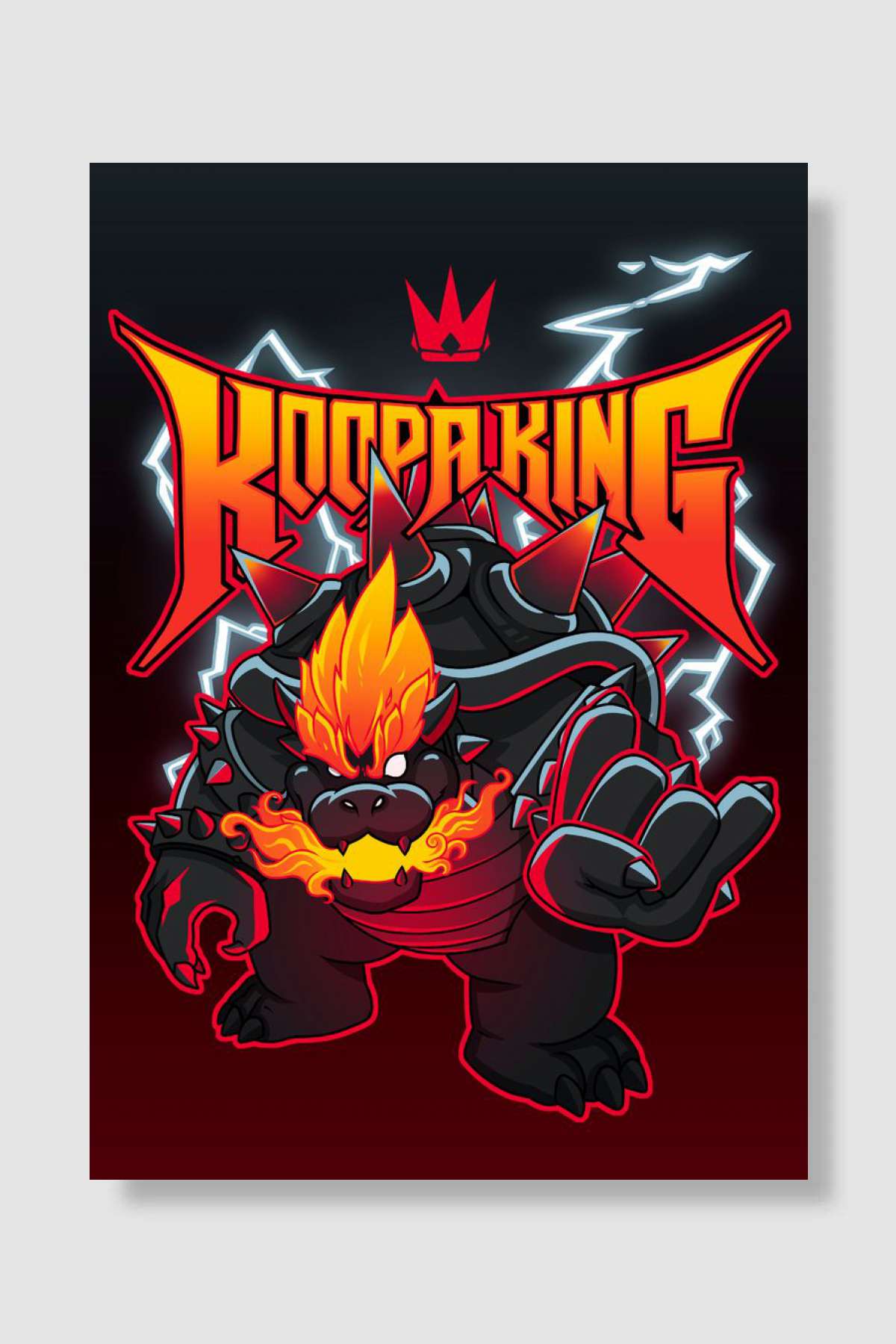 Metal King Koopa Heavy Oyun Poster Çerçevesiz Yüksek Kalite Oyun Afiş Duvar Poster