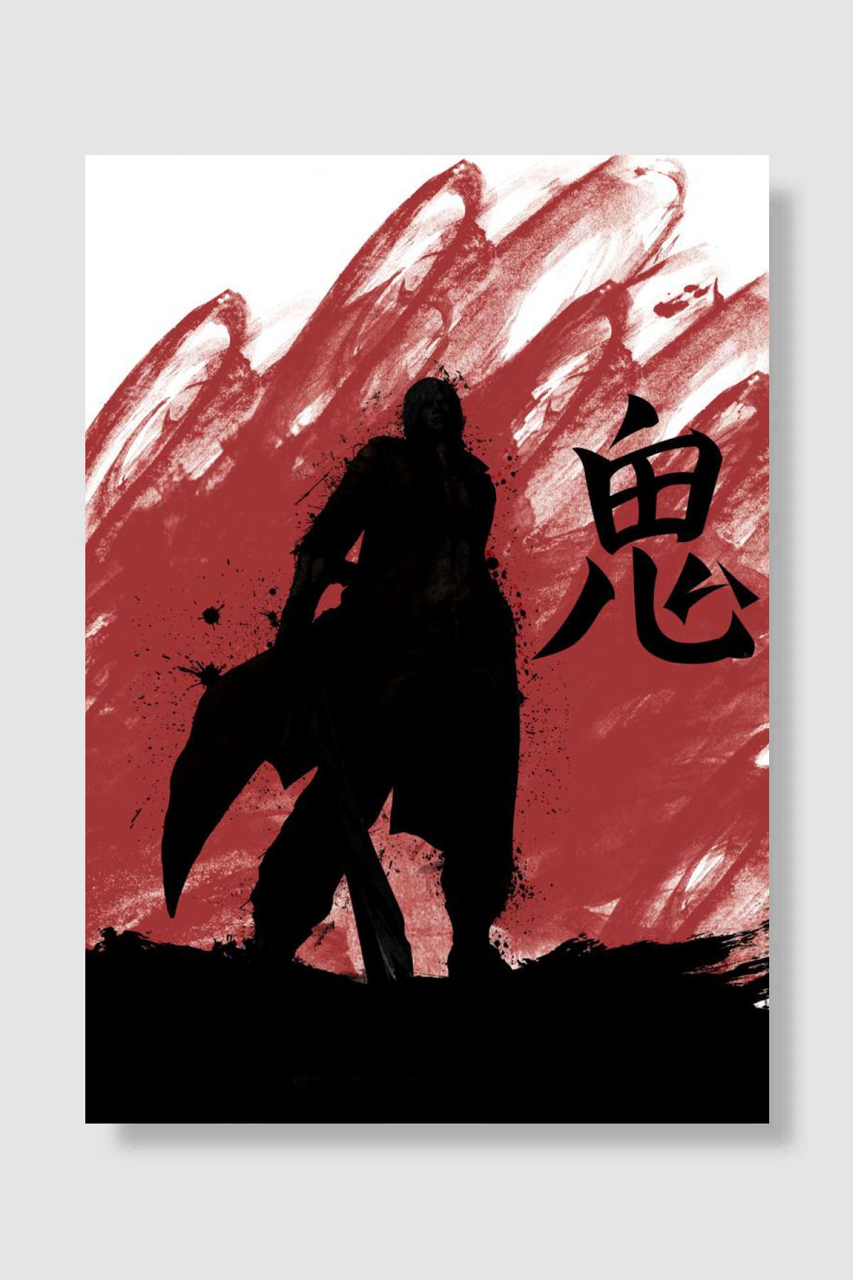 Red Dante with dmon kanji Oyun Poster Çerçevesiz Yüksek Kalite Oyun Afiş Duvar Poster