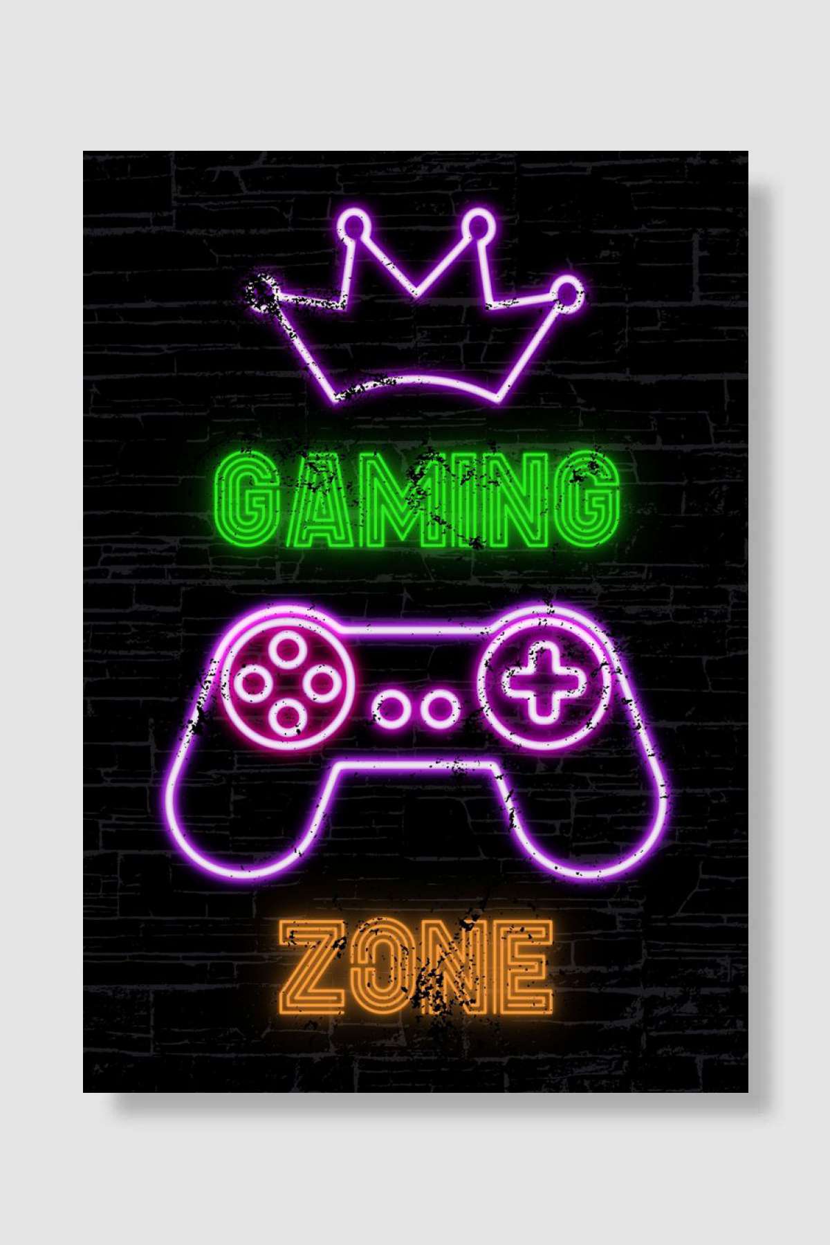 Gaming Zone Neon Style Oyun Poster Çerçevesiz Yüksek Kalite Oyun Afiş Duvar Poster