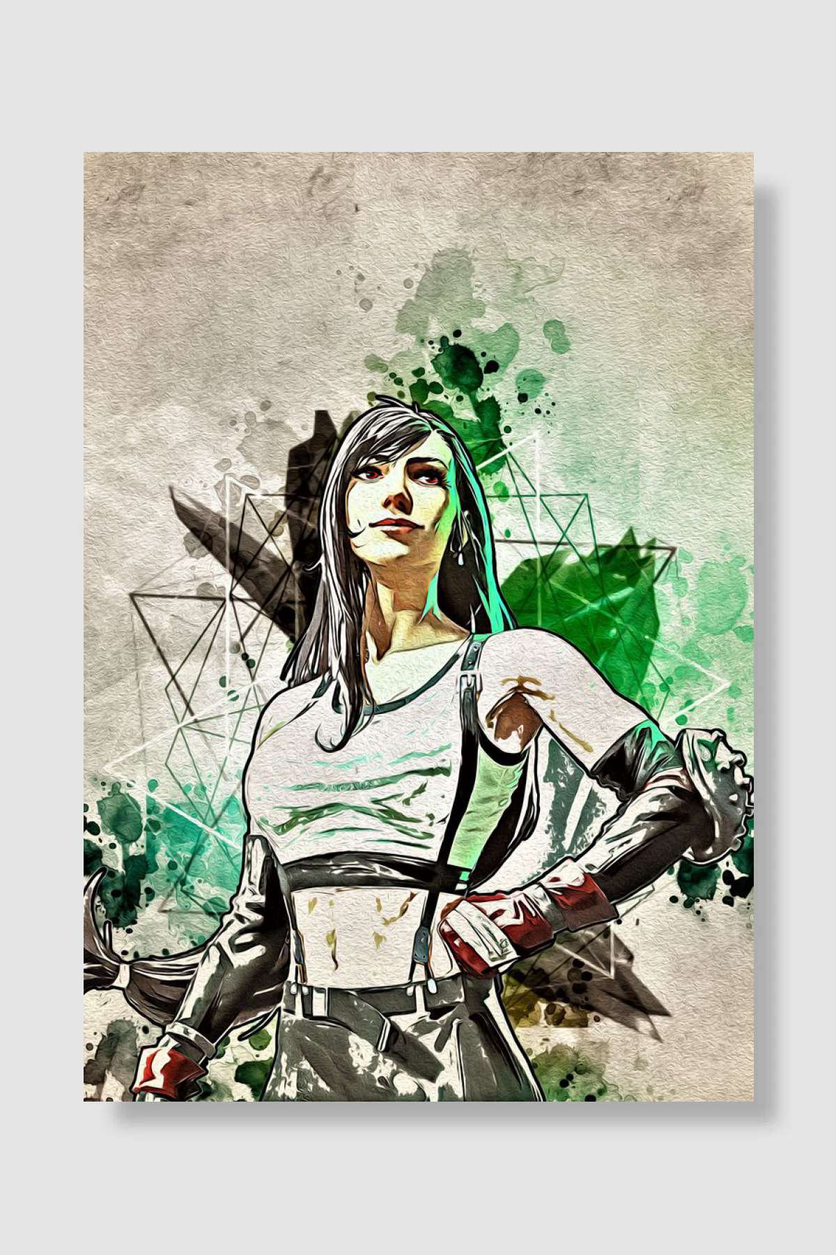 tifa Oyun Poster Çerçevesiz Yüksek Kalite Oyun Afiş Duvar Poster