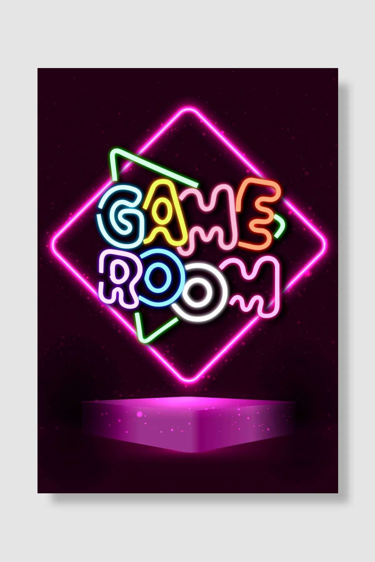 Game Room Neon Poster Oyun Poster Çerçevesiz Yüksek Kalite Oyun Afiş Duvar Poster