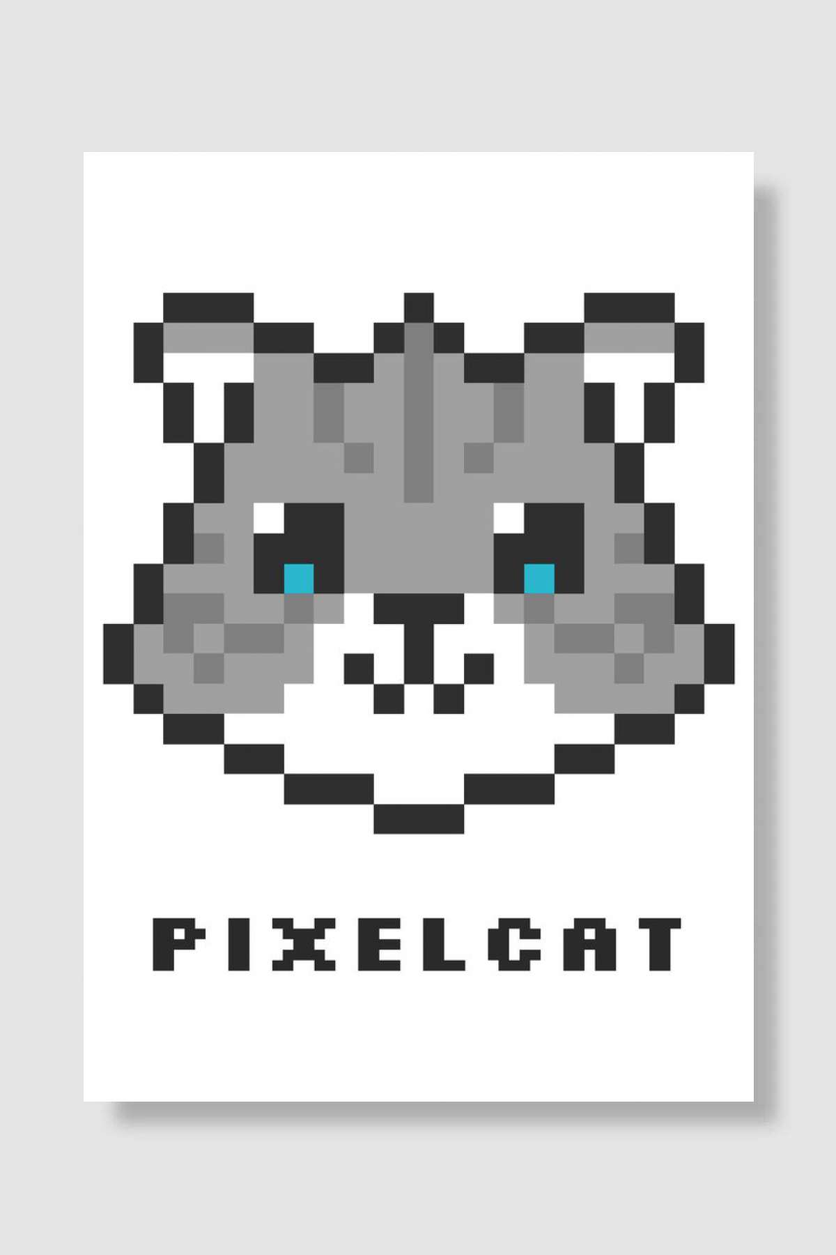 Pixel Cat Gaming Oyun Poster Çerçevesiz Yüksek Kalite Oyun Afiş Duvar Poster