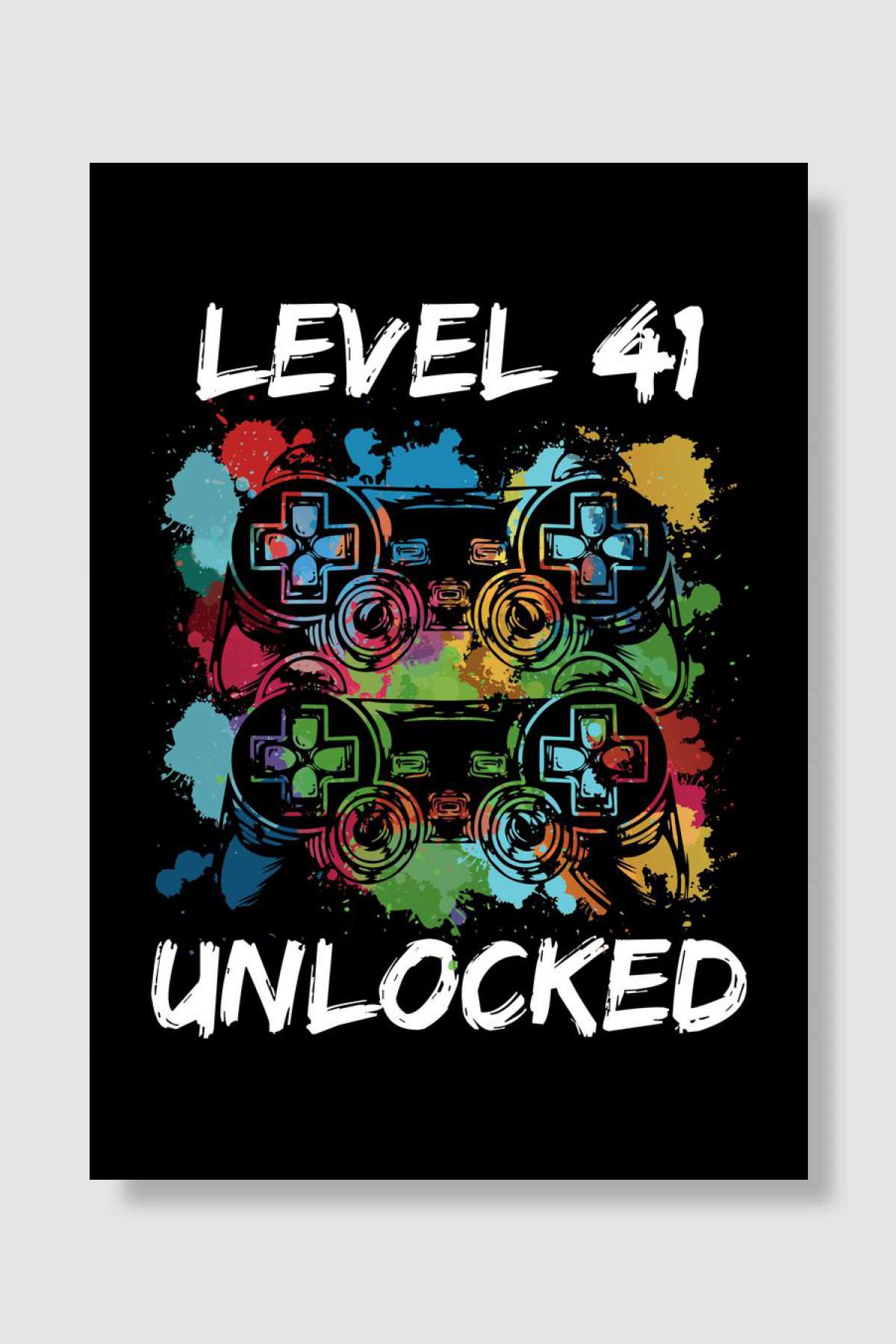 41 birthday gamer level Oyun Poster Çerçevesiz Yüksek Kalite Oyun Afiş Duvar Poster
