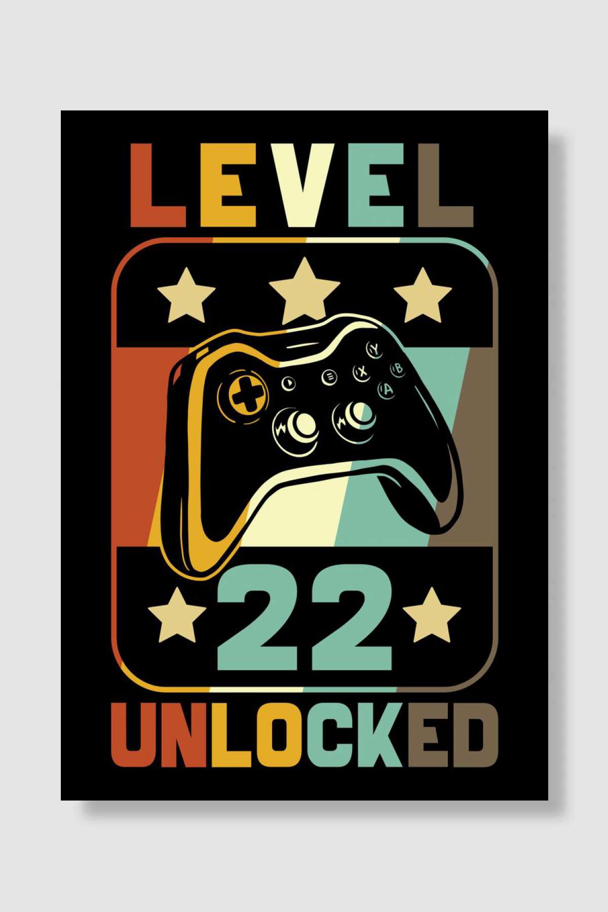 Level 22 Unlocked Oyun Poster Çerçevesiz Yüksek Kalite Oyun Afiş Duvar Poster