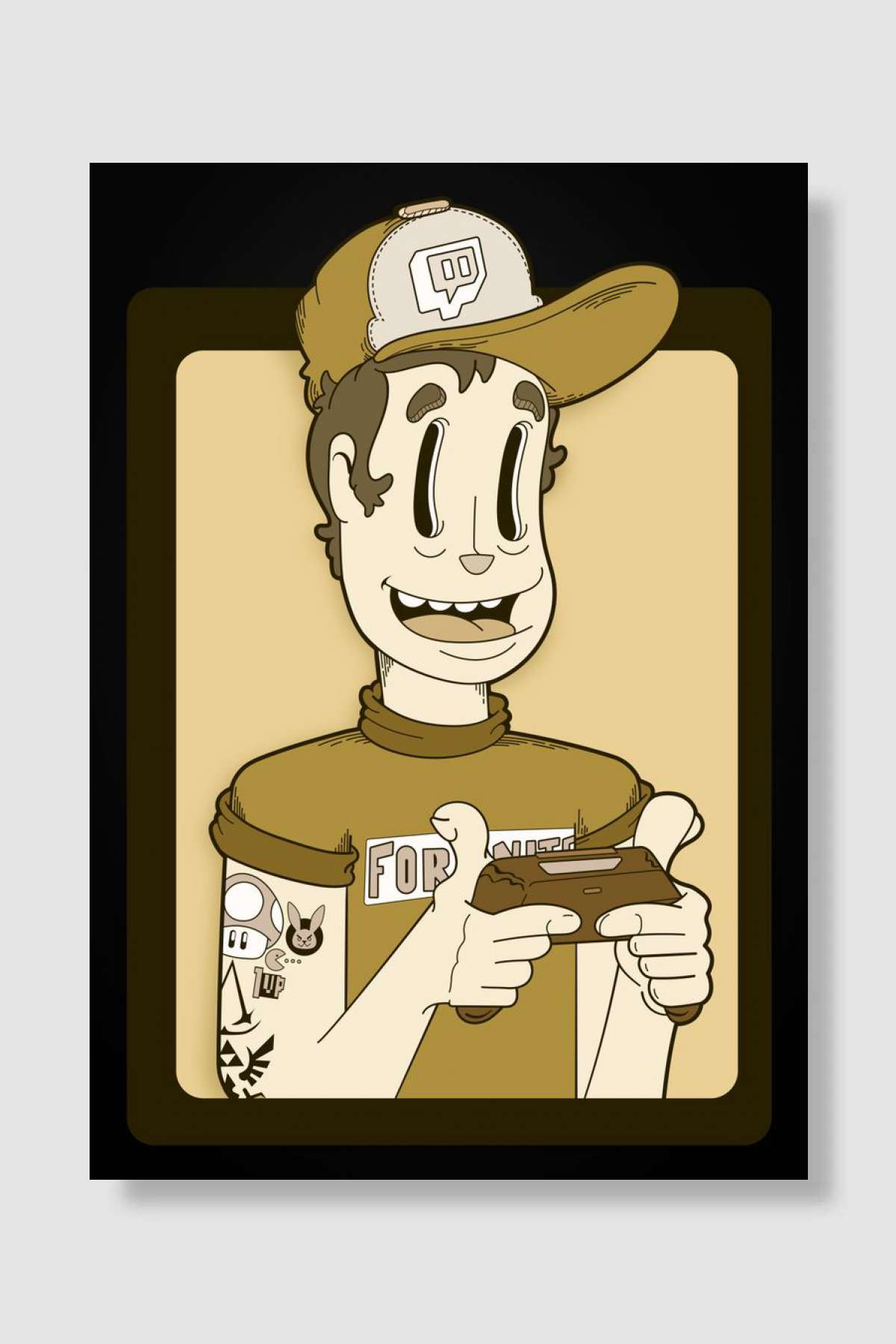 Gamer Guy Yello Oyun Poster Çerçevesiz Yüksek Kalite Oyun Afiş Duvar Poster