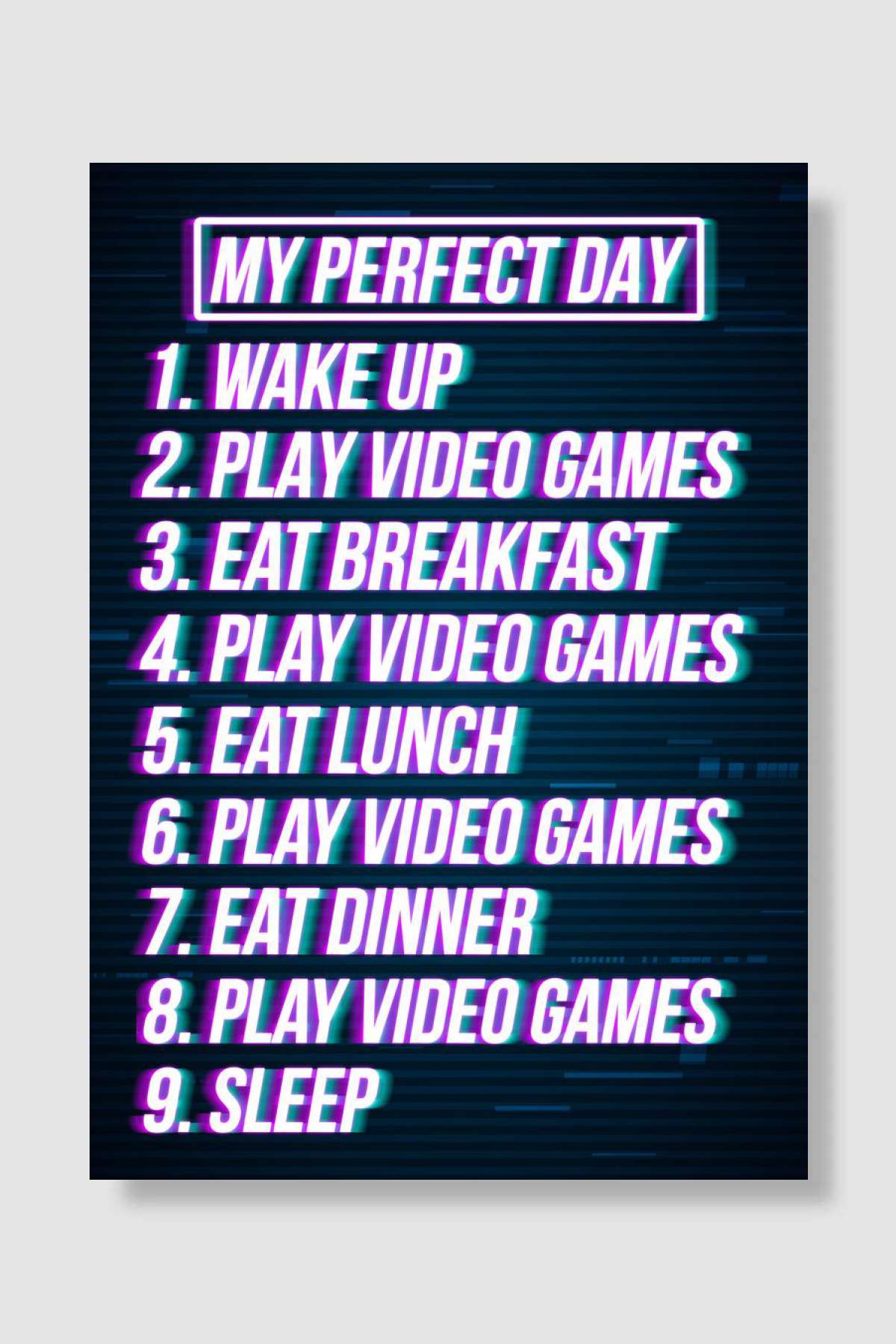 Video Games Perfect Day Oyun Poster Çerçevesiz Yüksek Kalite Oyun Afiş Duvar Poster
