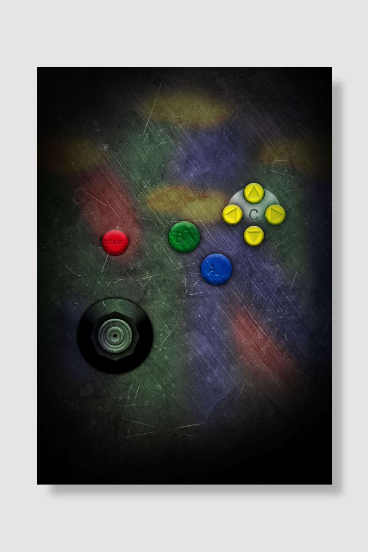 Nintendo 64 controller artwork Oyun Poster Çerçevesiz Yüksek Kalite Oyun Afiş Duvar Poster